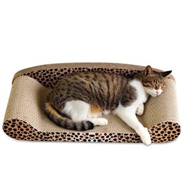 Griffoir pour chat en carton de qualité supérieure et imprimé léopard - Aspect élégant - Respectueux de l'environnement - Pour p