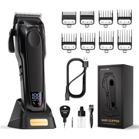 SUPRENT Tondeuse Cheveux Professionnelle Pour Homme - Moteur Brushless à Grand Couple & DLC Lame Amovible Enduite - Rasoir Barbe