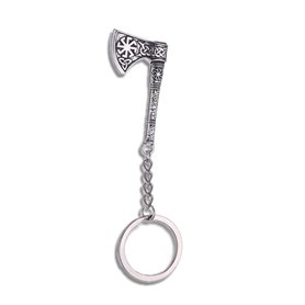 Porte-clés hache viking nordique Rune Warrior Symbole amulette porte-clés breloque cadeau pour homme