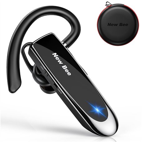 New Bee Oreillette Bluetooth V5.0 Main Libre avec Technologie de Capture de Voix Claire - Kit Invisible pour iPhone Samsung Huaw