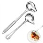 2 Pièces Ustensiles de Cuisine Inox Ustensiles de Louche Inox Cuillères à Céréales Couverts à Salade à Sauce à Miel