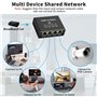 AOUZEA Switch RJ45 4 Ports 1000Mbps, Hub RJ45 Multiprise Ethernet 1 à 4 avec USB-C câble et Chargeur pour Ordinateur, Hub, Netwo