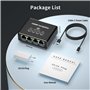 AOUZEA Switch RJ45 4 Ports 1000Mbps, Hub RJ45 Multiprise Ethernet 1 à 4 avec USB-C câble et Chargeur pour Ordinateur, Hub, Netwo
