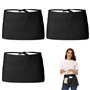 Tablier Serveur Avec 3 Poches Profondes 3 PièCes Tablier Estheticienne Professionnelle Avec Poche Tablier à Cravate Avant Noir D