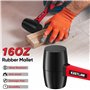 KRETLAW Kit de 2 Maillets en Caoutchouc, Maillet en Caoutchouc de 450g & Maillet Double Face de 35 mm avec Manche en Fibre de Ve