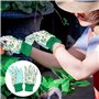 4 Paires Gants de Jardinage Femme, Gants de Travail Femme, Confortables Gants de Jardinage avec Poignets Élastiques, Antidérapan