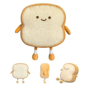 Auptiz Oreiller en Peluche pour Pain grillé
