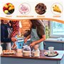 Service à fondue au chocolat en céramique blanche avec 4 fourchettes et 4 assiettes en forme de demi-lune