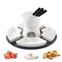 Service à fondue au chocolat en céramique blanche