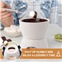 Service à fondue au chocolat en céramique blanche, avec fourchettes en acier inoxydable et 4 plats de service demi-lune, 300 ml
