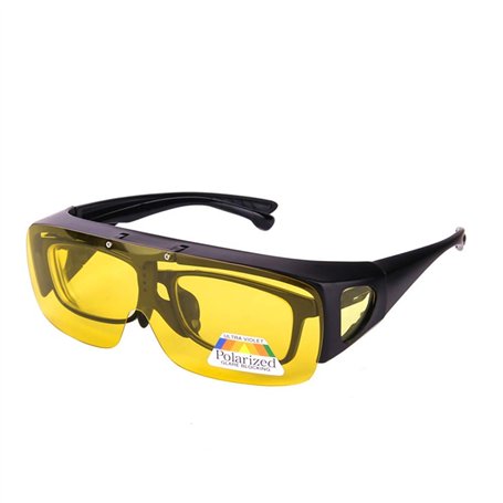 Dollger Lunettes de Conduite de Nuit sur Lunettes Prescription Lunettes de Vision Nocturne HD Polarisées anti-éblouissement pour