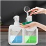 Distributeur de Liquide Vaisselle pour la Cuisine, Distributeur de Savon Liquide Hands et Dishes, Porte-éponge et Support de Bro