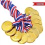 Pllieay 100 Pièces Médailles Enfants Médailles Or en Plastique pour Compétition, Thème Sport Day, Récompenses