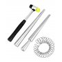 QWORK® 4 pièces jauge Anneaux Outil de Bague, Mesure Bague Doigt, maillet en Caoutchouc, Outil de Fabrication de bagues