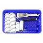 QWORK® Kit de rouleau de peinture - 4 Rouleaux à peinture (23cm 10cm), 1 pinceau (4 cm), 1 bac peinture - Accessoires de décorat