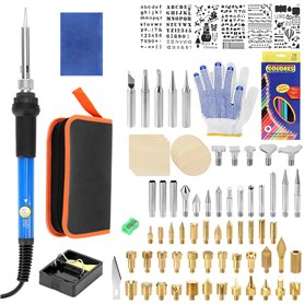 QWORK® Kit de pyrogravure sur bois 110pcs