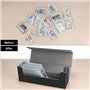 QWORK® Boîte de rangement de cartes, boîte de cartes à collectionner, boîte carte de pont en cuir PU, boîte de rangement pour ét