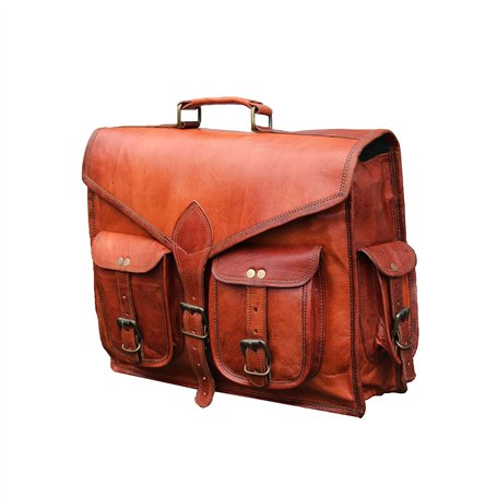 Jaald 40 Cm Mallette Porte-Documents Serviette Sac Messenger À Bandoulière’Épaule Sac À Dos Convertible en Cuir pour Ordinateur