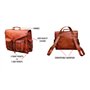 Jaald 40 Cm Mallette Porte-Documents Serviette Sac Messenger À Bandoulière’Épaule Sac À Dos Convertible en Cuir pour Ordinateur 