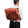 Jaald 40 Cm Mallette Porte-Documents Serviette Sac Messenger À Bandoulière’Épaule Sac À Dos Convertible en Cuir pour Ordinateur 