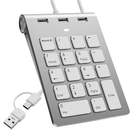 Pavé numérique filaire USB C/USB A