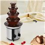 Fontaine à chocolat électrique à 4 étages en acier inoxydable 170 W avec fond chaud pour fondue au chocolat, tour de 1,8 l, pour