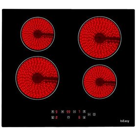 Plaque de Cuisson en Vitrocéramique 6000W Encastrable Table de cuisson 4 foyers verre Capteur Contrôles Tactiles Plaque 4 Feux c