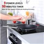 Plaque de Cuisson en Vitrocéramique 6000W Encastrable Table de cuisson 4 foyers verre Capteur Contrôles Tactiles Plaque 4 Feux c