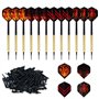 Cheerhom 12pcs Flechette Pointe Plastique Jeu de Fléchettes à Pointe Souple＋100pcs Embouts Remplacement Sécurité Fléchettes Sûre