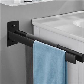 Porte-Serviettes Noir en Acier Inoxydable