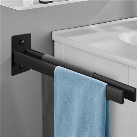 Porte-Serviettes Noir en Acier Inoxydable
