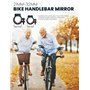 Retroviseur vélo guidon 2024, en verre cristal UHD sécurisé, rétroviseur ajustable et rotatif, pour e-bike, scooter et snowbike 