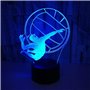 Télécommande de volley-ball 3D - 16 couleurs - Illusion de veilleuse en acrylique LED Lampe de chevet pour enfants Décoration de