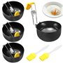 Lot de 4 cuiseurs à œufs en acier inoxydable - Utiles pour la cuisine - Cuiseur à œufs pochés - Cuiseur à œufs pliable - Cuiseur