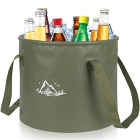 Seau pliable d'extérieur de 20 l - Seau pliable pour l'extérieur - Seau pliable pour la pêche - Pour le camping - En plastique -