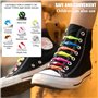 Kyduu 100 pcs No Tie Lacets de Chaussure sans noeud pour Unisexe Enfants et Adultes Shoe Laces élastiques pour Chaussures de Spo