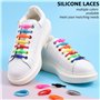 Kyduu 100 pcs No Tie Lacets de Chaussure sans noeud pour Unisexe Enfants et Adultes Shoe Laces élastiques pour Chaussures de Spo