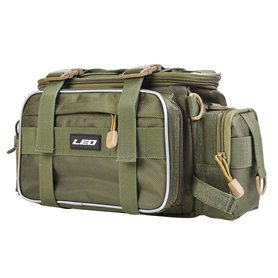 Lixada Multifonctionnel Sac de pêche Plein air Sac à Bandoulière Sac de Taille Pack Leurres de Pêche Tackle Sac (Armée Verte)