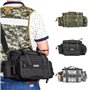 Lixada Multifonctionnel Sac de pêche Plein air Sac à Bandoulière Sac de Taille Pack Leurres de Pêche Tackle Sac (Armée Verte)