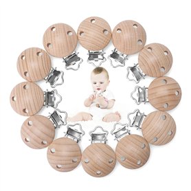 Kigniote 12 pièces d'attache-sucette en bois