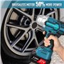 SHAVINGFUN Clé à chocs - clé à chocs sans fil - 480 Ft-lb 650Nm couple élevé, 3300 tr/min, moteur sans balais avec batterie au l