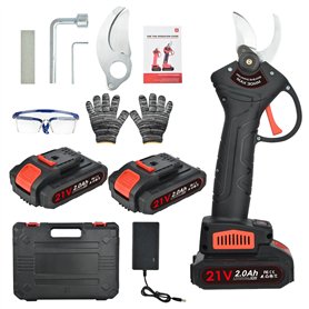 Sécateur électrique - Sécateur électrique professionnel 30 mm avec 2 batteries 21 V/2000 mAh - Sécateur sans fil pour jardinage