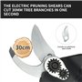 Sécateur électrique - Sécateur électrique professionnel 30 mm avec 2 batteries 21 V/2000 mAh - Sécateur sans fil pour jardinage,