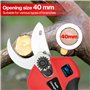 Sécateur électrique sans Fil avec Écran: 40 mm Secateur Electrique Professionnel - vec 2 * 2.0Ah Batteries de 16.8V - Sécateur p