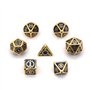 Fasizi Lot de 7 dés polyédriques en métal avec sac de rangement noir pour jeu de rôle Donjons et Dragons D&D Enseignement des ma