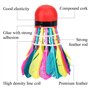 Plumes de Badminton Volants Plume, 11Pcs Coloré Formation OIE Plume Badminton Boules Volants Replacement pour l'eérieur/Intdoor 
