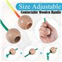 Corde a Sauter Pour Plusieurs Joueurs,5 Mètres Corde a Sauter Enfant,Cordes à Sauter Arc-en-Ciel Avec Poignée Ronde en Bois,Cord