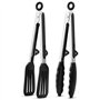 Lot de 2 pinces de cuisine en acier inoxydable avec pointes en silicone - Résistantes à la chaleur (480 °F) - Pour la salade