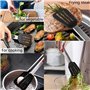 Lot de 2 pinces de cuisine en acier inoxydable avec pointes en silicone - Résistantes à la chaleur (480 °F) - Pour la salade, la