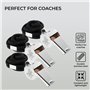H&S Sifflet en Acier Inoxydable avec Cordon Noir - Lot de 3 - Sifflet Puissant pour Arbitre de Football ou Handball - Sifflets p